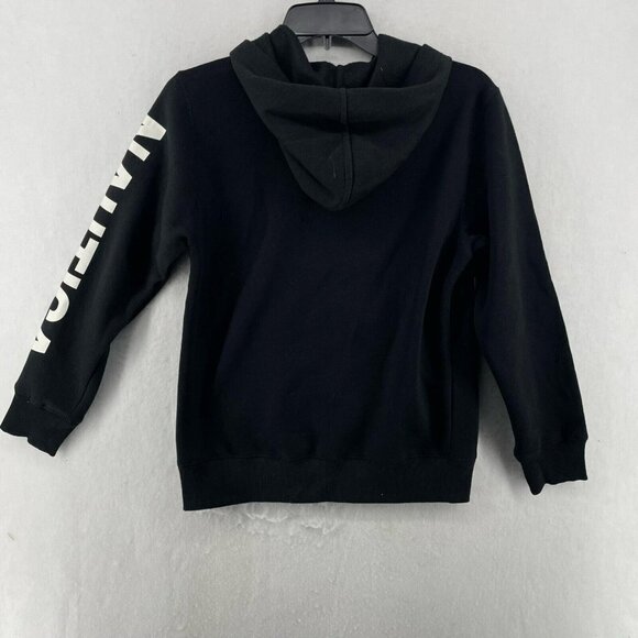 Nautica Sweatshirt Boys Sz M Black Full-Zip Hooded Ribbed Trim Printed Logo - Picture 2 of 11